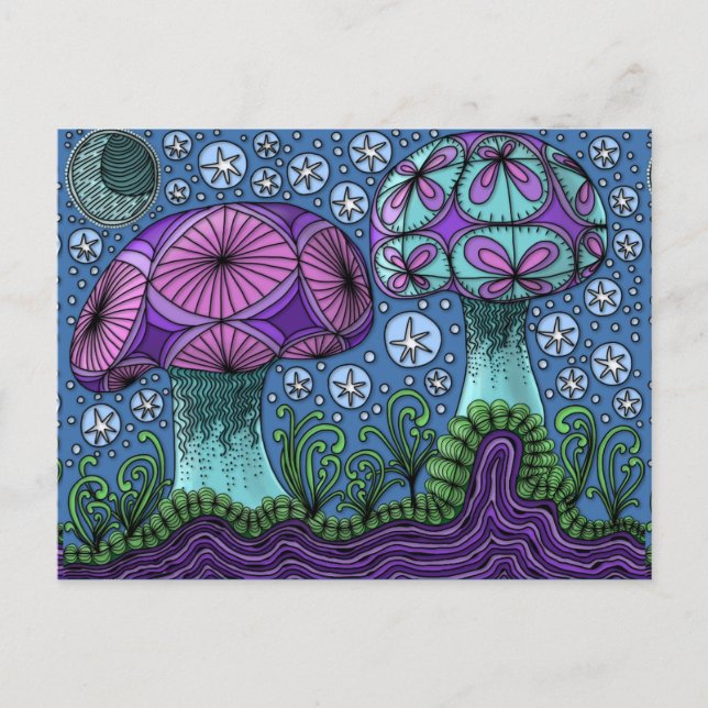 Pilz-Galaxie-Postkarte Postkarte (Vorderseite)