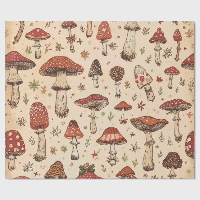 Pilz Geschenkpapier (Flach)