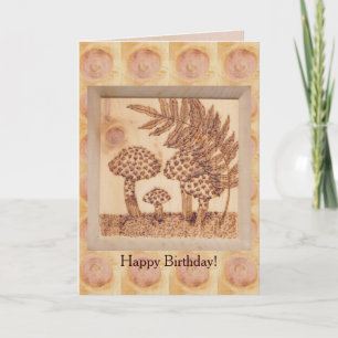Pilz-Herbst-Geburtstags-rustikales Waldland Karte