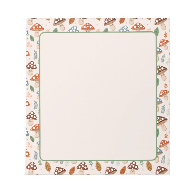 Pilz, Herbstblätterung, Naturschutz Notizblock (Vorderseite)