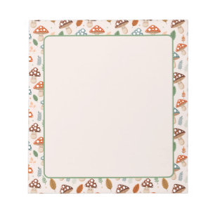 Pilz, Herbstlaub, Naturmuster  Notizblock