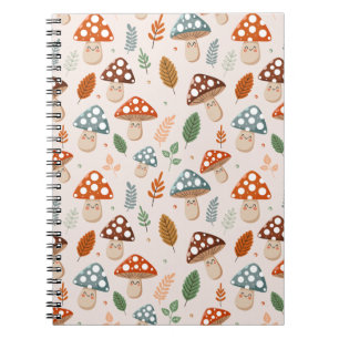 Pilz, Herbstlaub, Naturmuster  Notizblock