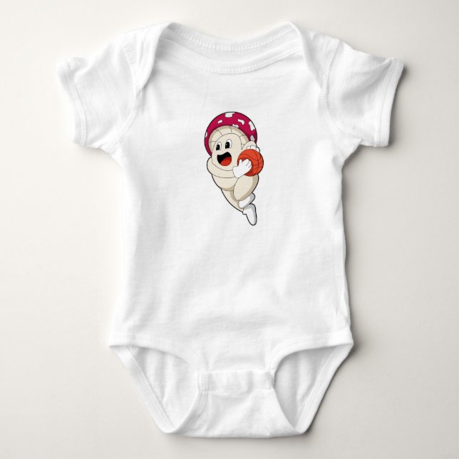 Pilz im Basketballsport Baby Strampler (Vorderseite)