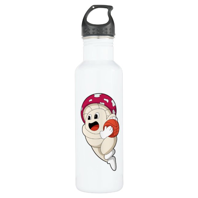Pilz im Basketballsport Edelstahlflasche (Vorderseite)