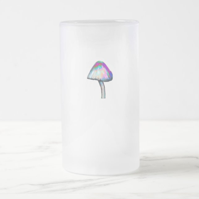 Pilz in weißen Trippy-Psychedelic-Farben Mattglas Bierglas (Mittel)