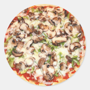 Pilz-Käse-Pizza-Aufkleber Runder Aufkleber