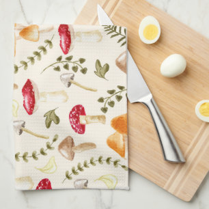 Pilz  Kernästhetik  Wasserfarbe Geschirrtuch