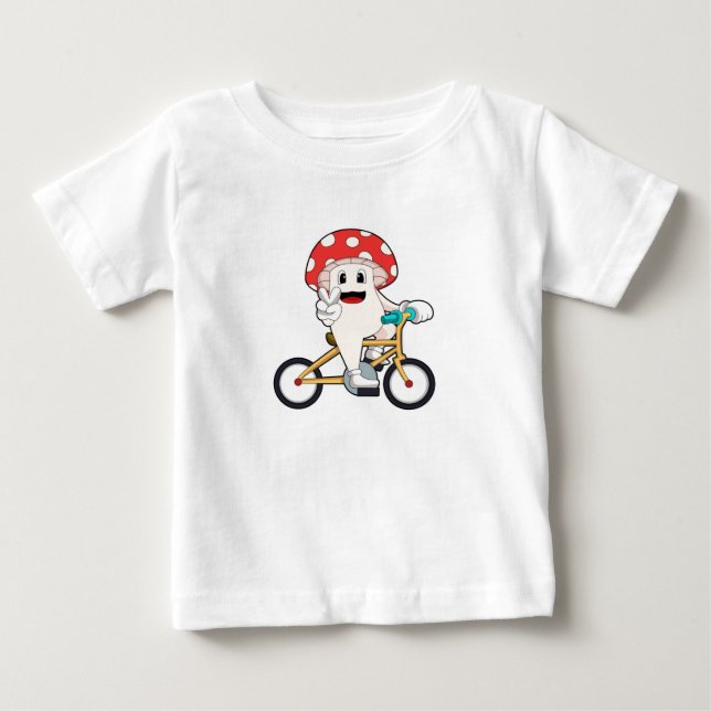 Pilz mit Fahrrad.PNG Baby T-shirt (Vorderseite)