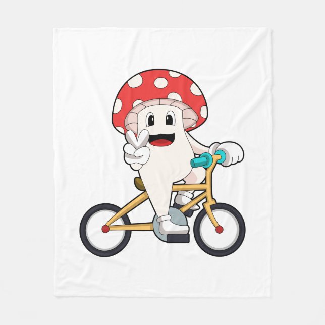 Pilz mit Fahrrad.PNG Fleecedecke (Vorderseite)