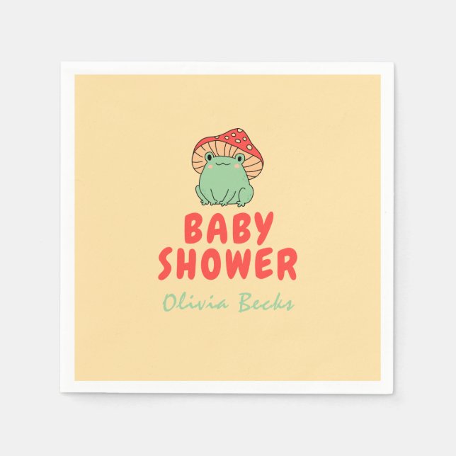 Pilz mit Frog Baby Dusche Serviette (Vorderseite)