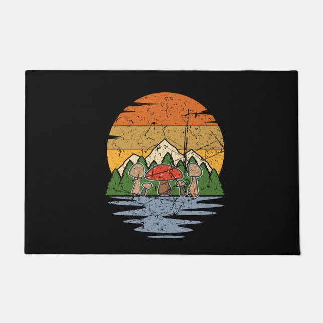 Pilz-Picking Retro Fußmatte (Vorderseite)