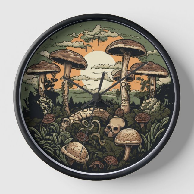 Pilz-Punk-Wald Uhr (Vorderseite)