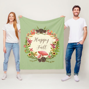 Pilz und Sonnenblumen mit anpassbarem Text  Fleecedecke