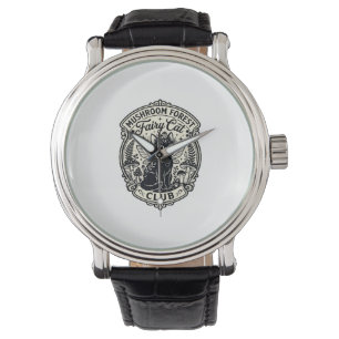 Pilz-Wald-Feenkater-Lustige Katze Grafik - Pilz Armbanduhr