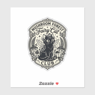 Pilz-Wald-Feenkater Lustige Katze Grafik - Pilz Aufkleber