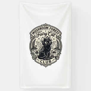 Pilz-Wald-Feenkater-Lustige Katze Grafik - Pilz Banner