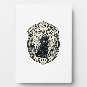 Pilz-Wald-Feenkater-Lustige Katze Grafik - Pilz Fotoplatte