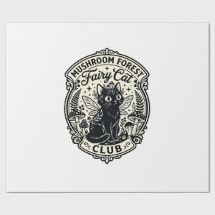 Pilz-Wald-Feenkater-Lustige Katze Grafik - Pilz Geschenkpapier