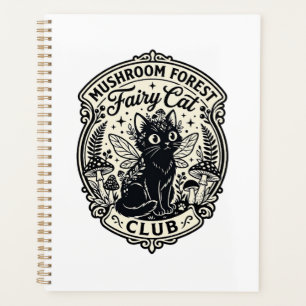 Pilz-Wald-Feenkater-Lustige Katze Grafik - Pilz Planer
