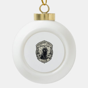 Pilz-Wald-Feenkater Lustiger Katzen-Grafik - Pilz Keramik Kugel-Ornament