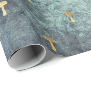 Pilz-WaldantikeVintager aquamariner Grunge Geschenkpapier