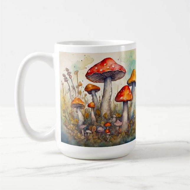 Pilzcotop Wasserfarben-Tasse, Waldcup Kaffeetasse (Links)