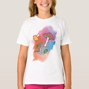 Pilze Aquarellmalerei T-Shirt