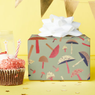 Pilze aus dem Mittelalter, Retro-Inspiriert Geschenkpapier