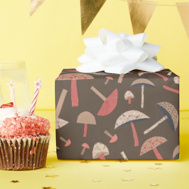 Pilze aus dem Mittelalter, Retro-Inspiriert Geschenkpapier (Geburtstagsparty)