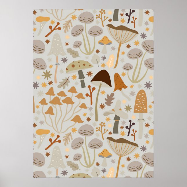 Pilze aus dem Mushroom Hunter Mitte des Jahrhunder Poster (Vorne)