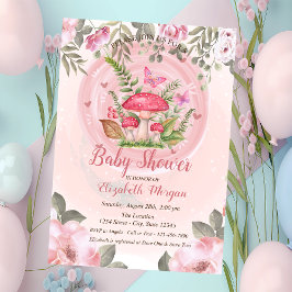 Pilze Butterfisch Floral Baby Dusche Einladung
