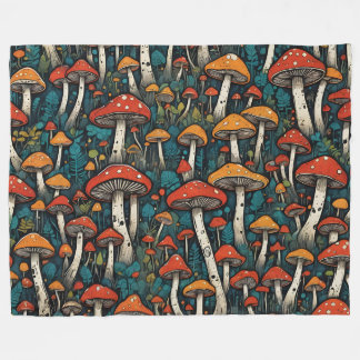 Pilze Fleecedecke