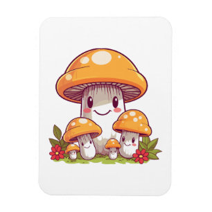 Pilze für die Ernährung, glücklicher kawaii-Stil Magnet
