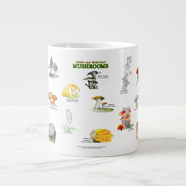 Pilze (genießbar und medizinisch) Jumbo-Tasse (Vorderseite)