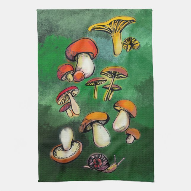 Pilze Geschirrtuch (Vertikal)