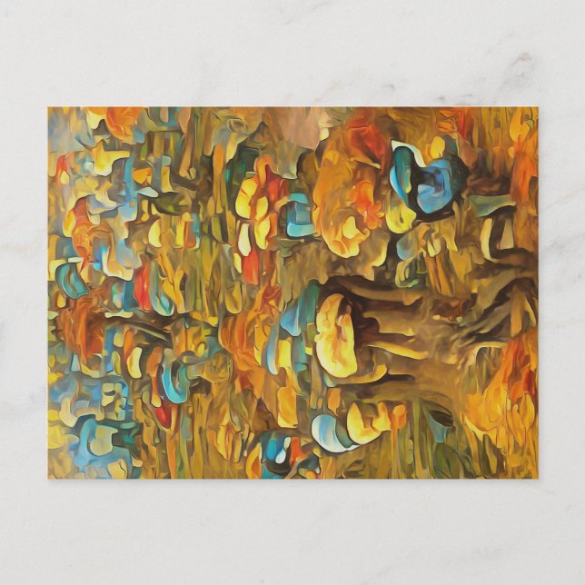 Pilze im Frühlingswald Postkarte (Vorderseite)