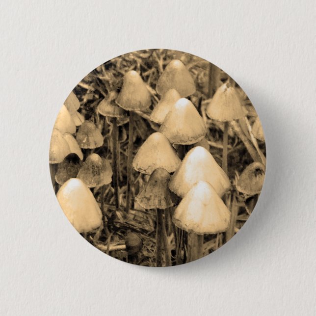 Pilze in Sepia Button (Vorderseite)