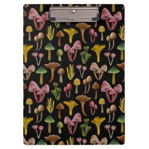 Pilze, Lichen und farbenfrohe Pilze Klemmbrett