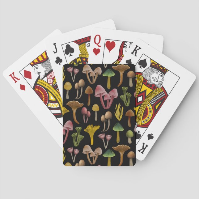 Pilze, Lichen und farbenfrohe Pilze Spielkarten (Rückseite)