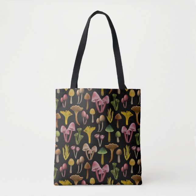 Pilze, Lichen und farbenfrohe Pilze Tasche (Vorderseite)