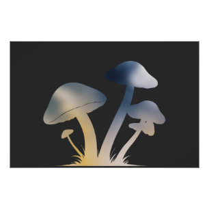 Pilze Natur Umwelt Leben Silhouette Stil Poster