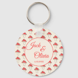 Pilze Niedlich Retro Kawaii Kundenname Schlüsselanhänger