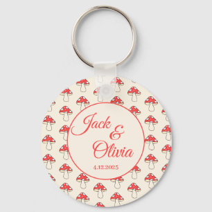 Pilze Niedlich Retro Kawaii Kundenname Schlüsselanhänger