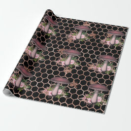 Pilze Rose Woodland Pink Floral Honeycomb Geschenkpapier