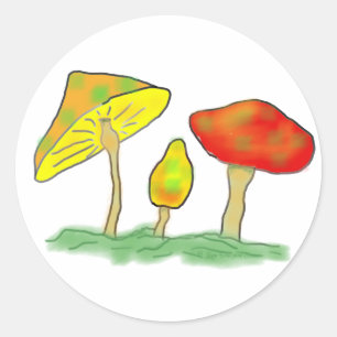 Pilze Runder Aufkleber