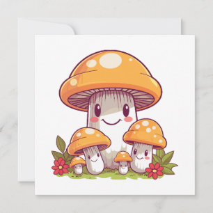 Pilze sammeln, glücklicher kawaii Stil