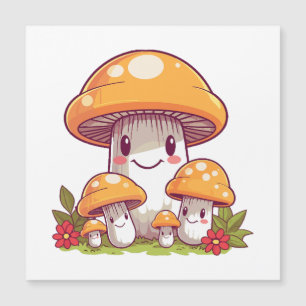 Pilze sammeln, glücklicher kawaii-Stil Magnetkarte
