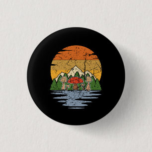 Pilze Sammeln Retro Button