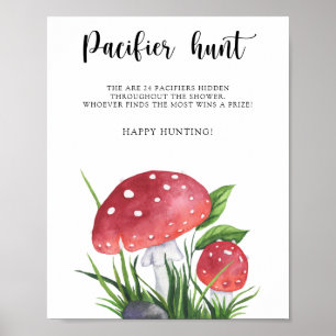 Pilze - Schnuller Jagd Baby Shower Spiel Poster