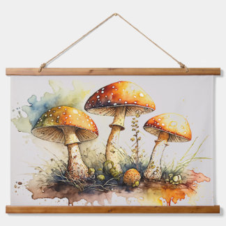 Pilze Toadstol, Amanita Muscaria Wandteppich Mit Holzrahmen